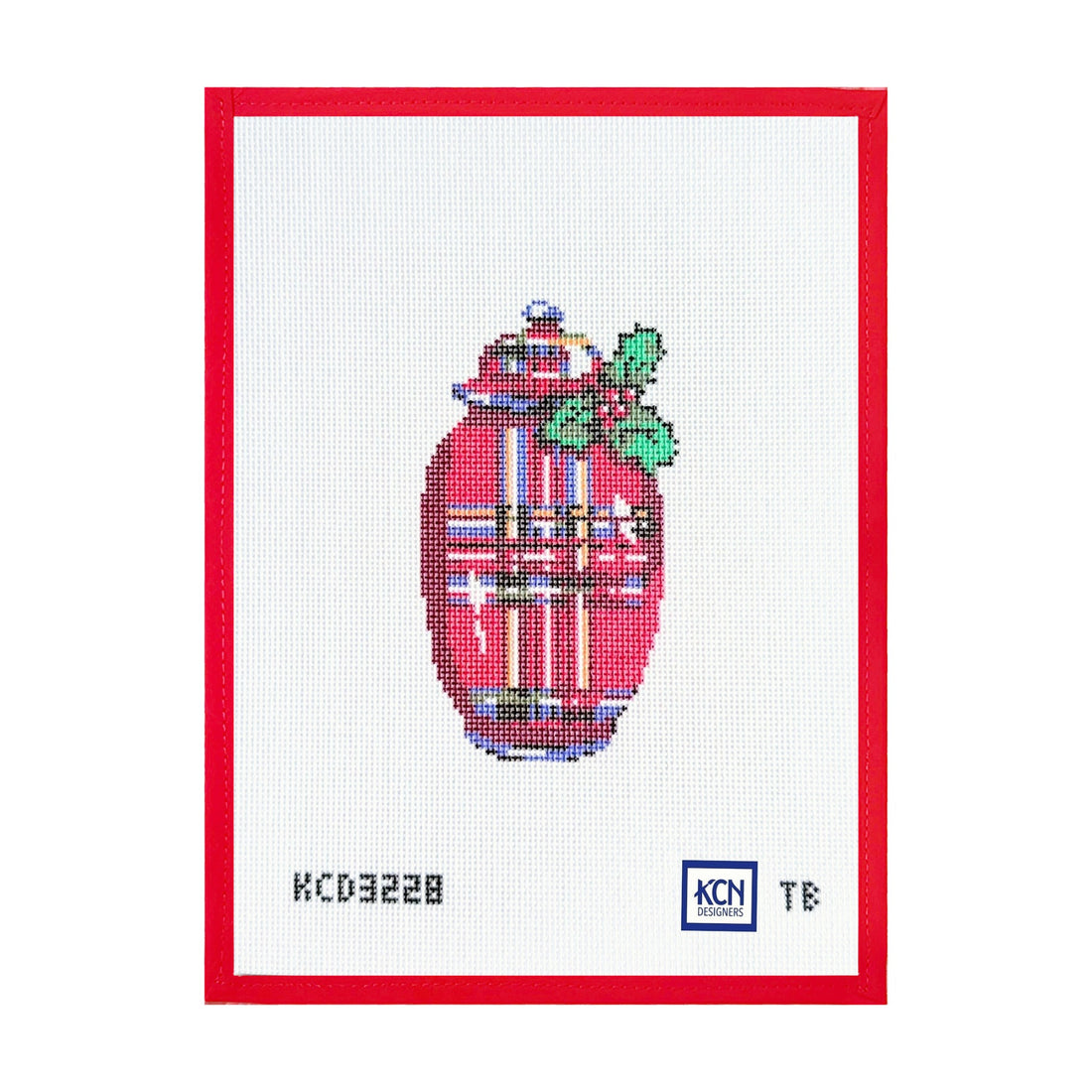 Plaid Ginger Jar needlepoint canvas