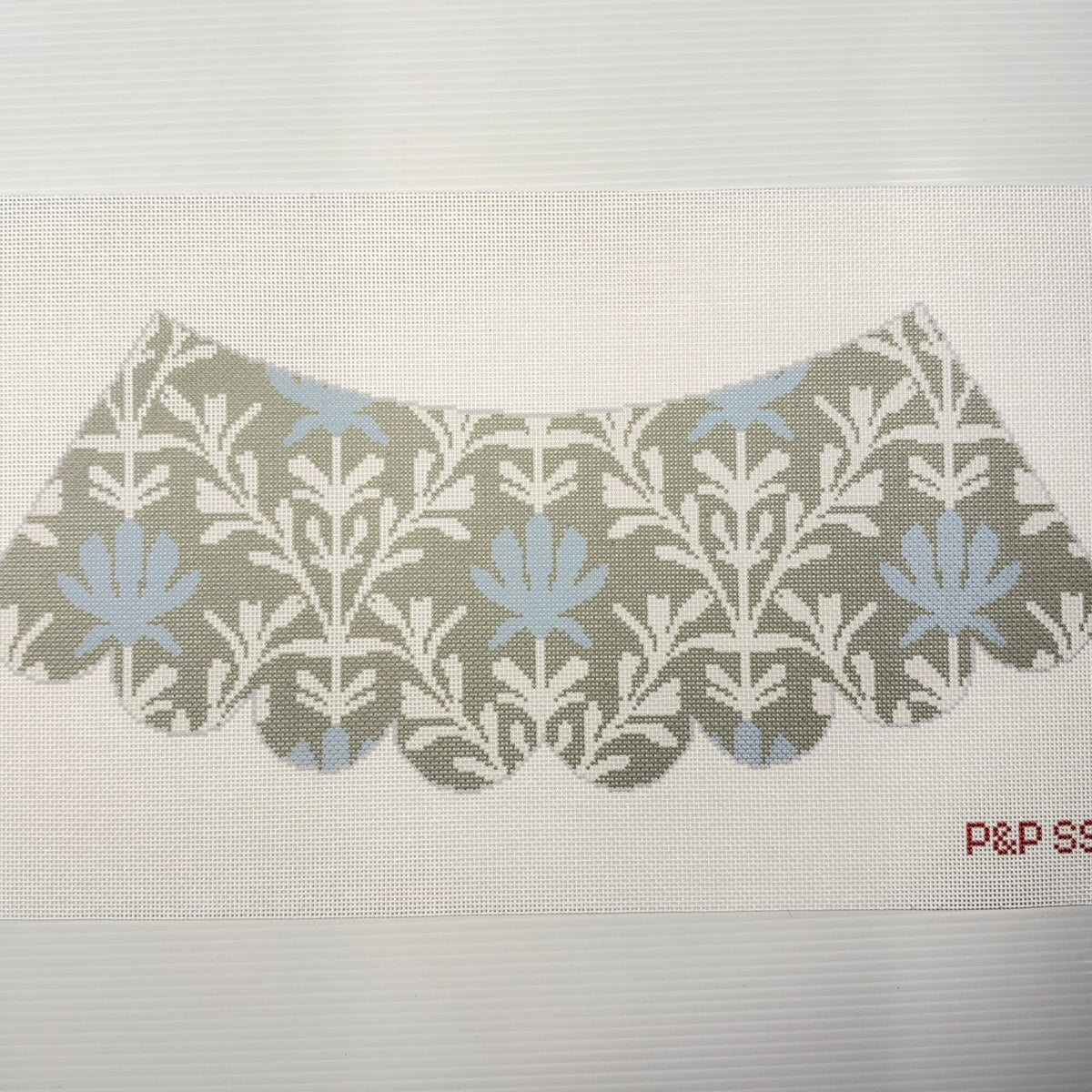Seaside Sage lampshade needlepoint canvas by Penny and Penny