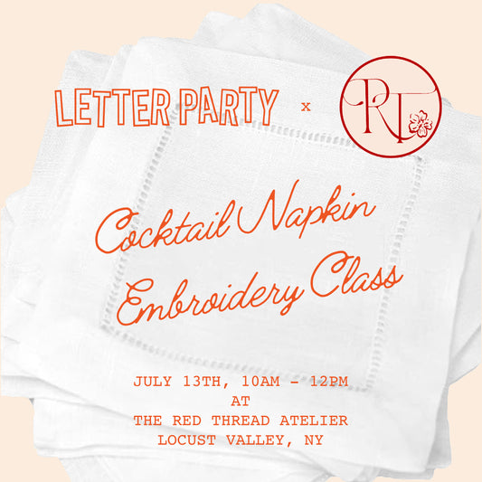 Cocktail Napkin Embroidery Event