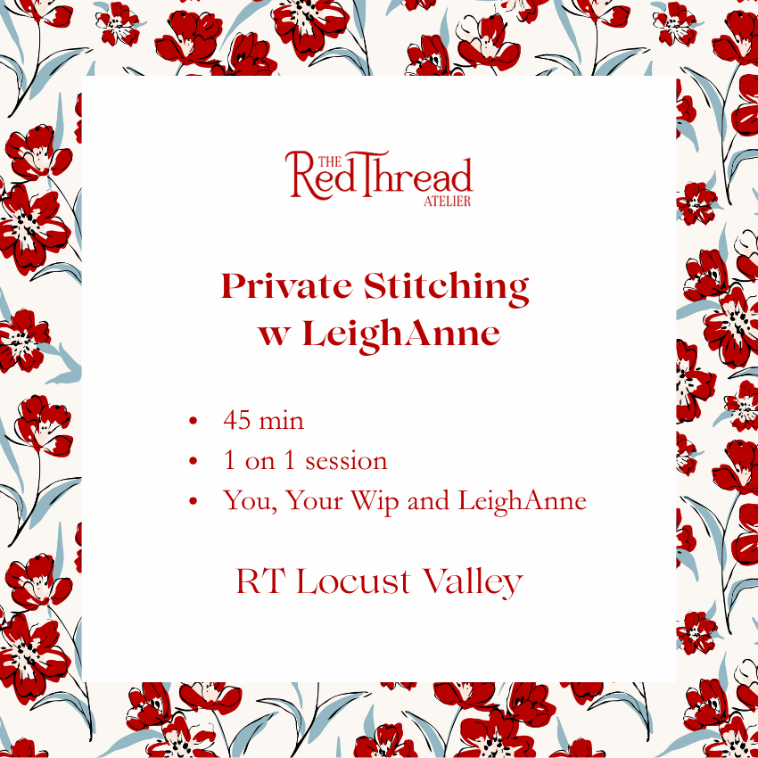 10/08 11:30am - Private Stitching with LeighAnne (Locust Valley) - 8 Oct 2026event-calendar-appThe Red Thread Atelier